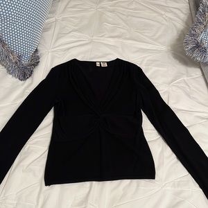 Black deep v-neck sweater size Small